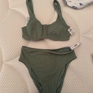 NWT PINK Victoria's Secret Textured Olive Bikini